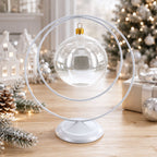 Contemporary Double Circle White Painted Metal Ornament Display Stand 8.2 Inches Ornament Stands La Vie Bien Contemporary Double Circle White Painted Metal Ornament Display Stand 8.2 Inches