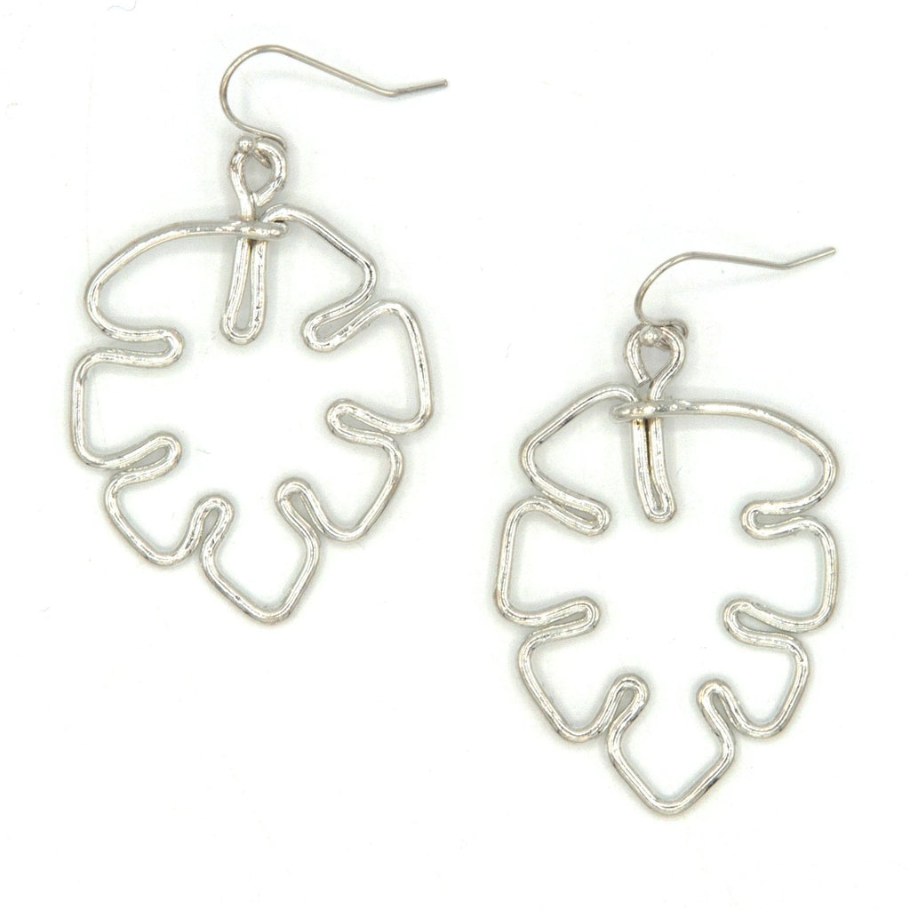 Continuous Line Art Earrings - Monstera by Fair Anita