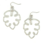 Continuous Line Art Earrings - Monstera by Fair Anita