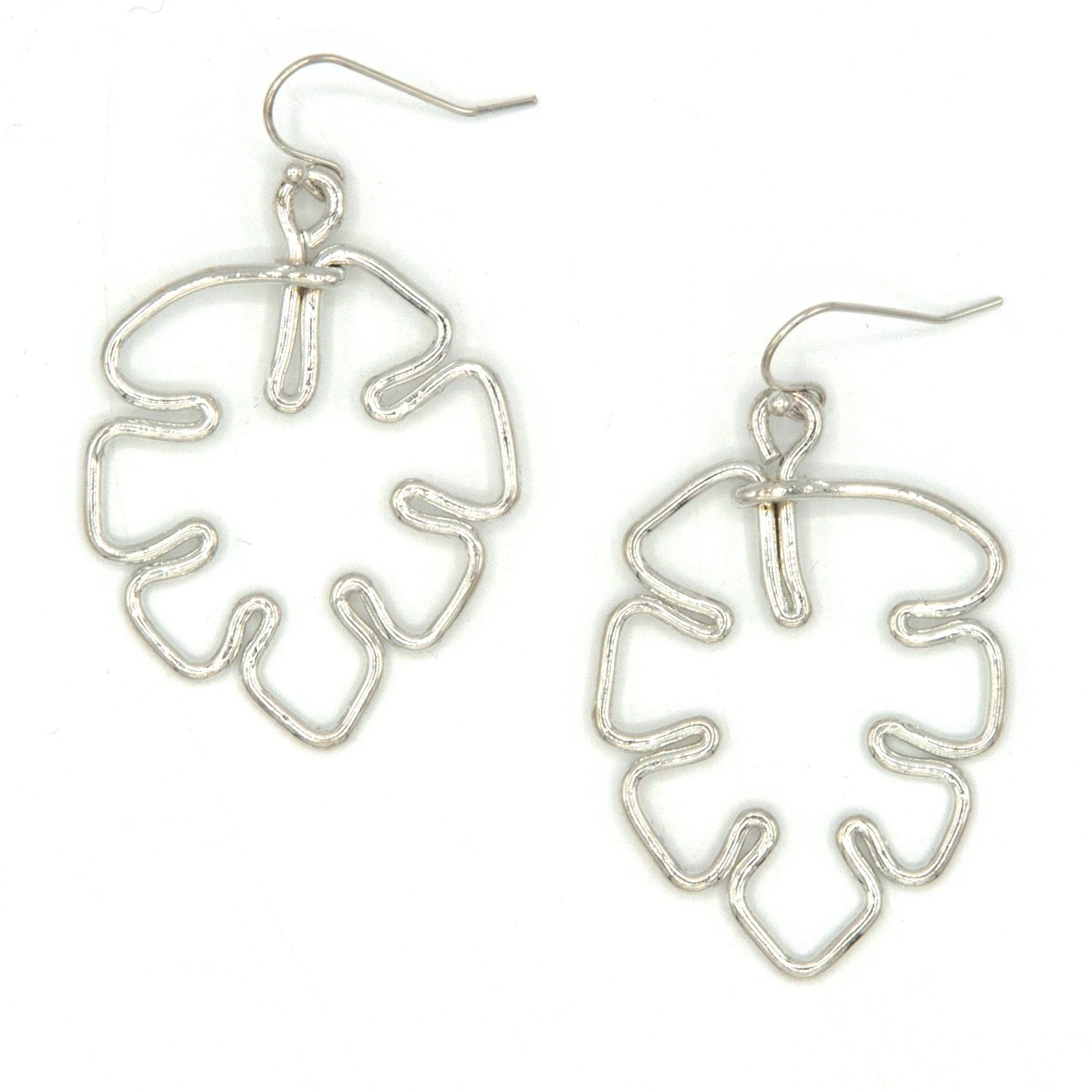 Continuous Line Art Earrings - Monstera by Fair Anita