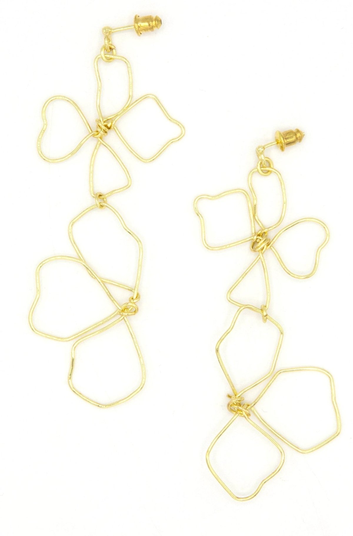 Continuous Line Art Earrings - Wildflower by Fair Anita