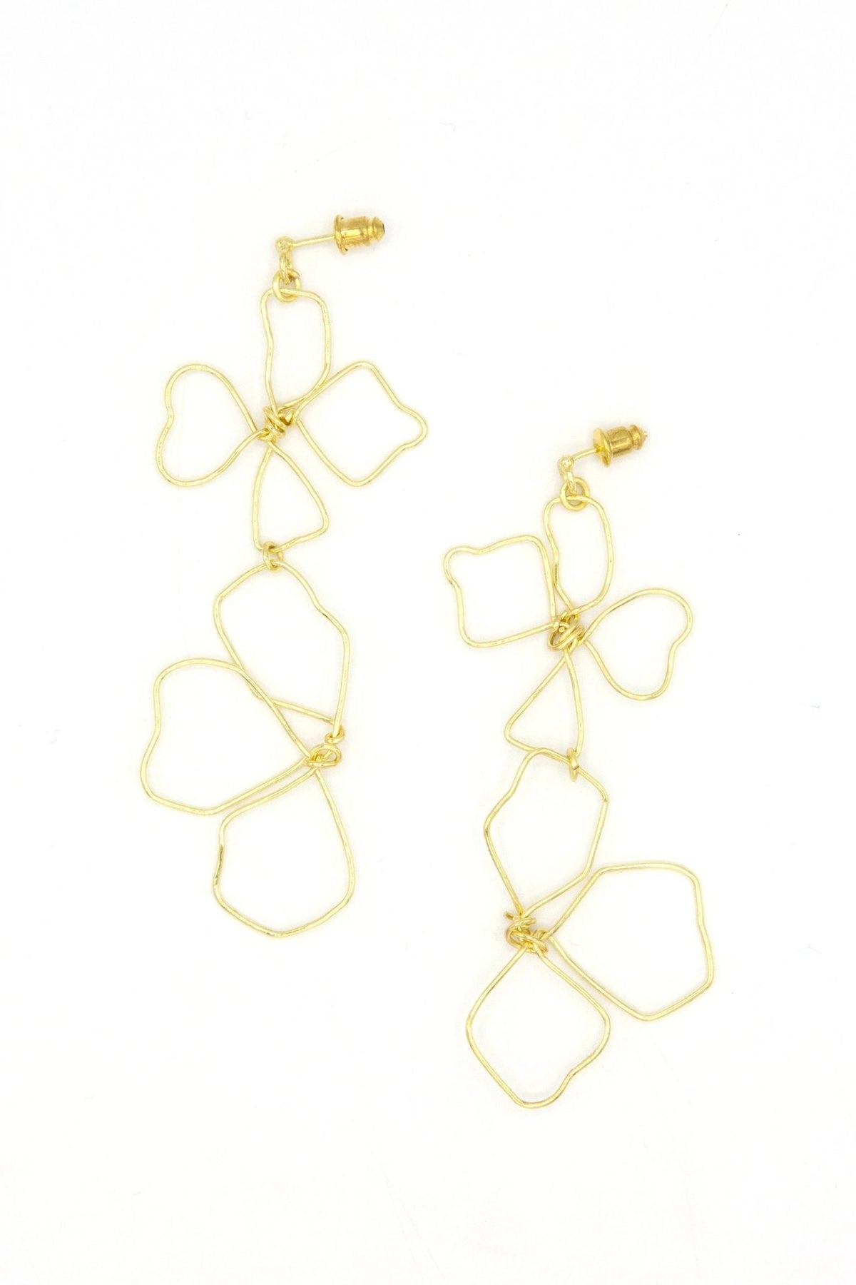 Continuous Line Art Earrings - Wildflower by Fair Anita