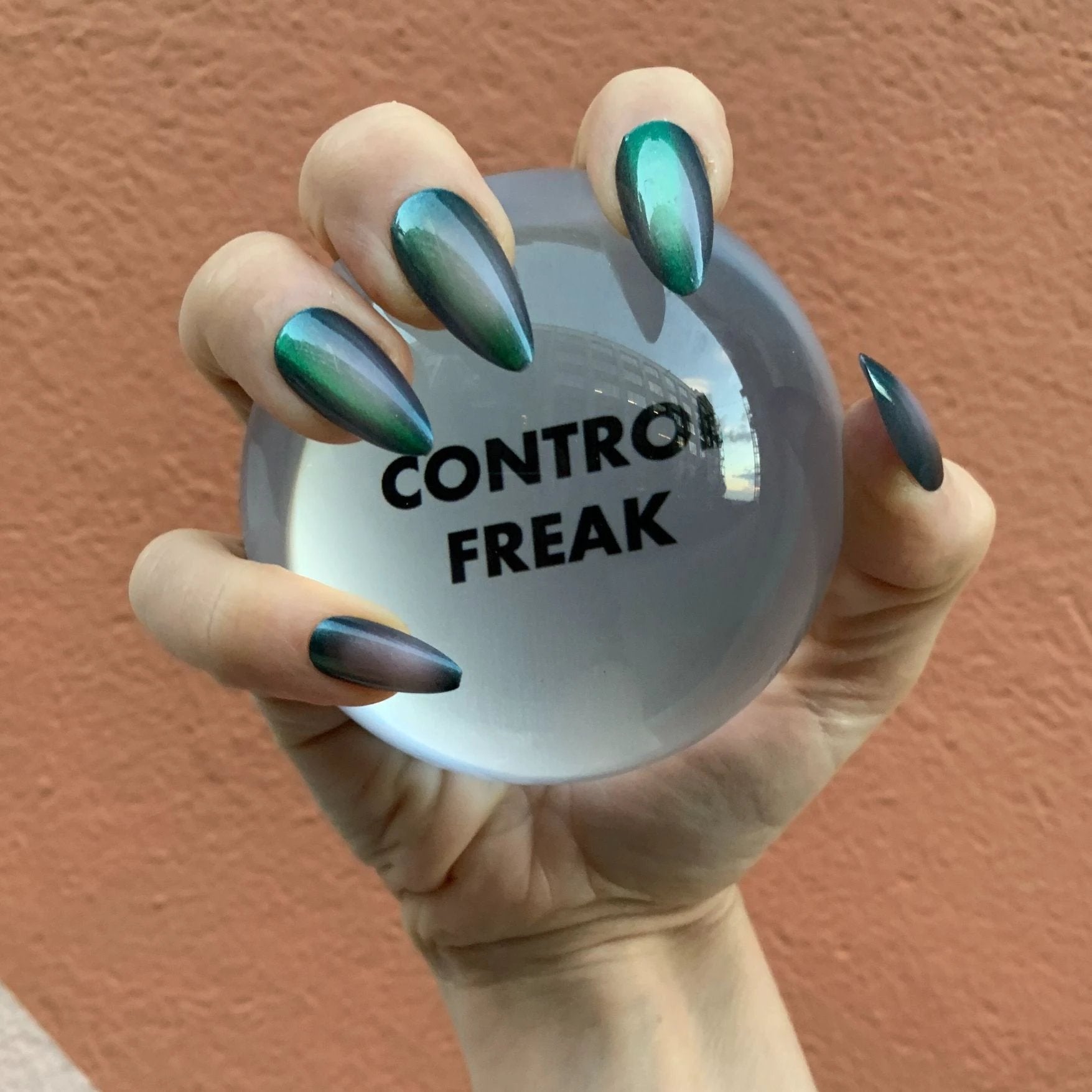 Control Freak Glass Dome Paperweight | Paper Document Holder | Desk Organizer Ornament by The Bullish Store