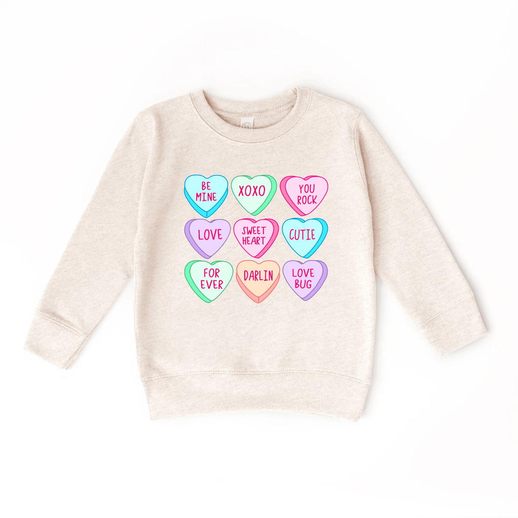 Conversation Hearts toddler and youth Sweater, Valentine's Day collection by Benny and Ray Apparel