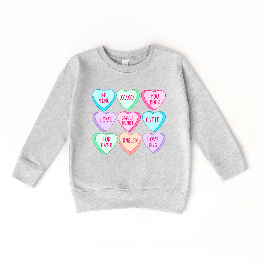 Conversation Hearts toddler and youth Sweater, Valentine's Day collection by Benny and Ray Apparel