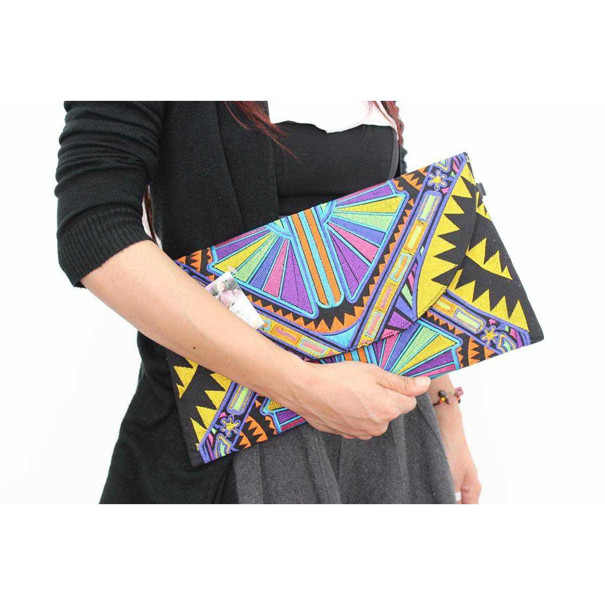 Convertible Embroidered Clutch Crossbody Bag - Thailand Bags La Vie Bien Convertible Embroidered Clutch Crossbody Bag - Thailand