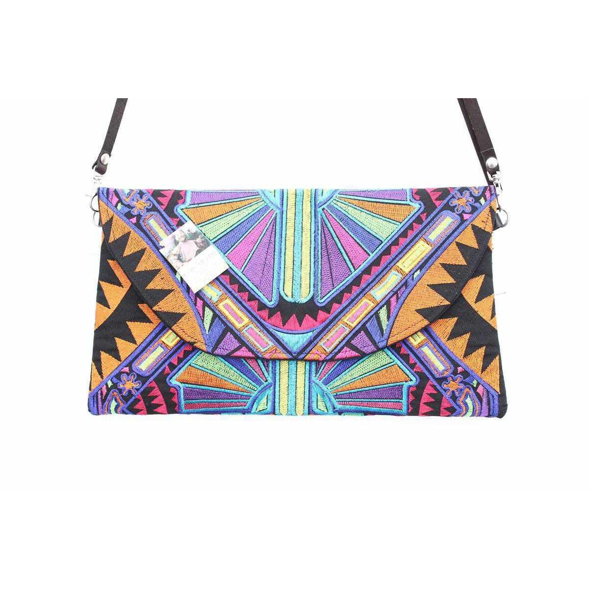 Convertible Embroidered Clutch Crossbody Bag - Thailand Bags La Vie Bien Convertible Embroidered Clutch Crossbody Bag - Thailand