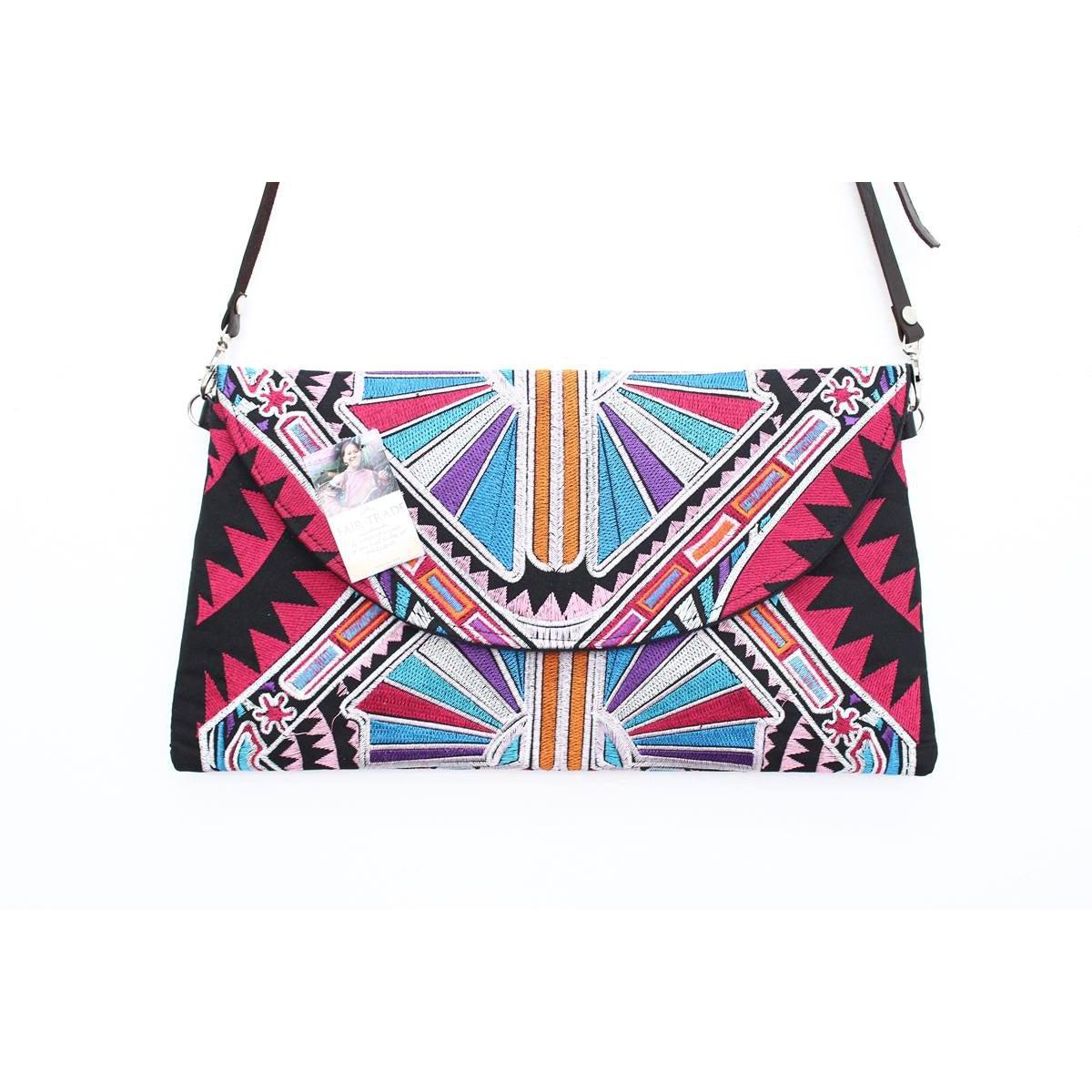 Convertible Embroidered Clutch Crossbody Bag - Thailand Bags La Vie Bien Convertible Embroidered Clutch Crossbody Bag - Thailand
