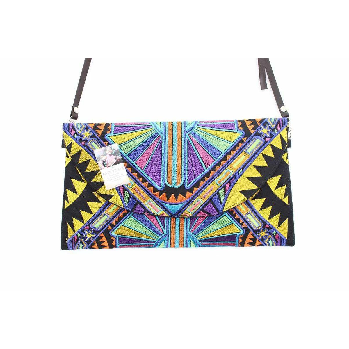 Convertible Embroidered Clutch Crossbody Bag - Thailand Bags La Vie Bien Convertible Embroidered Clutch Crossbody Bag - Thailand