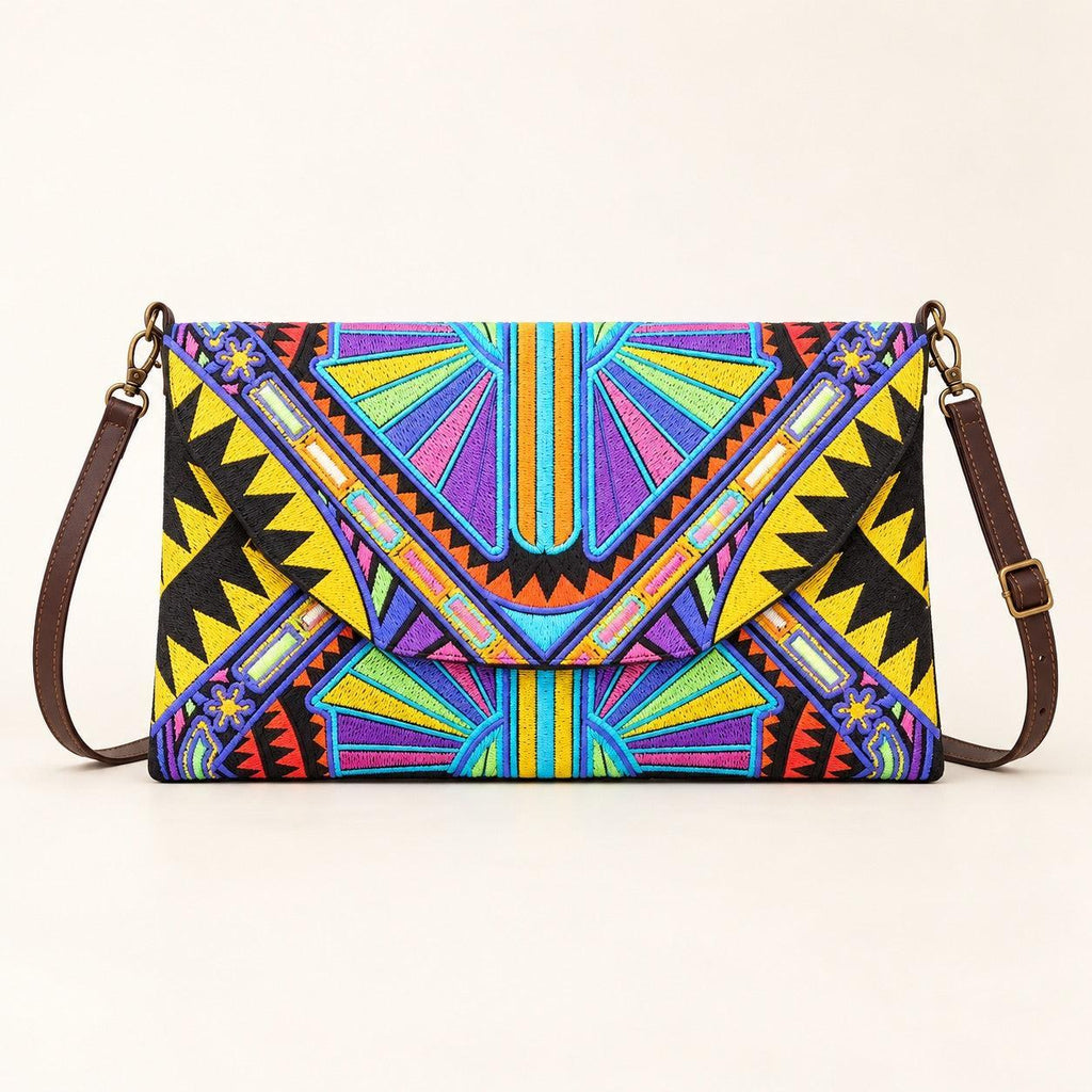 Convertible Embroidered Clutch Crossbody Bag - Thailand Crossbody La Vie Bien Convertible Embroidered Clutch Crossbody Bag - Thailand