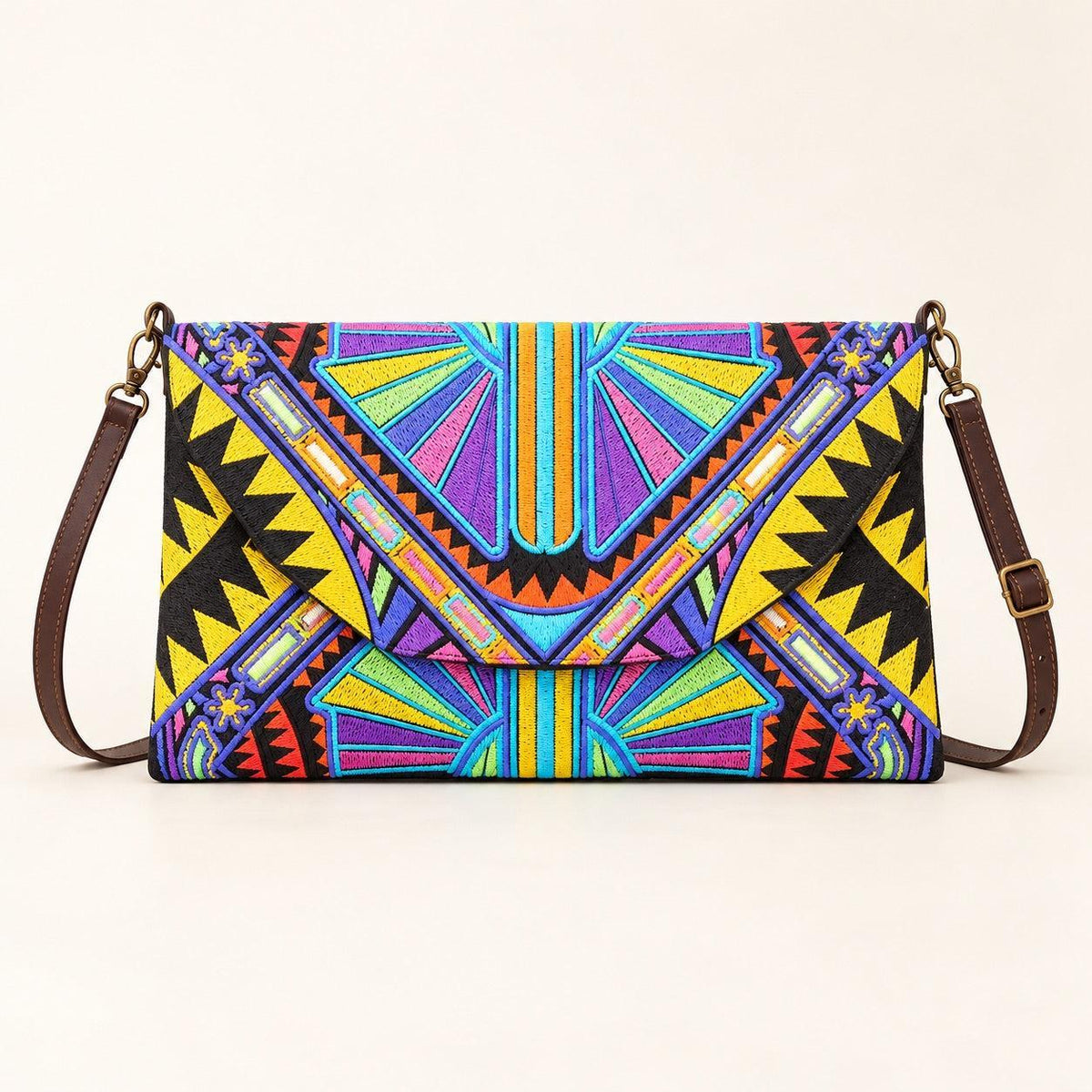 Convertible Embroidered Clutch Crossbody Bag - Thailand Crossbody La Vie Bien Convertible Embroidered Clutch Crossbody Bag - Thailand