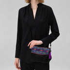 Convertible Embroidered Leather Crossbody / Clutch Bag - Thailand Bags La Vie Bien Convertible Embroidered Leather Crossbody / Clutch Bag - Thailand
