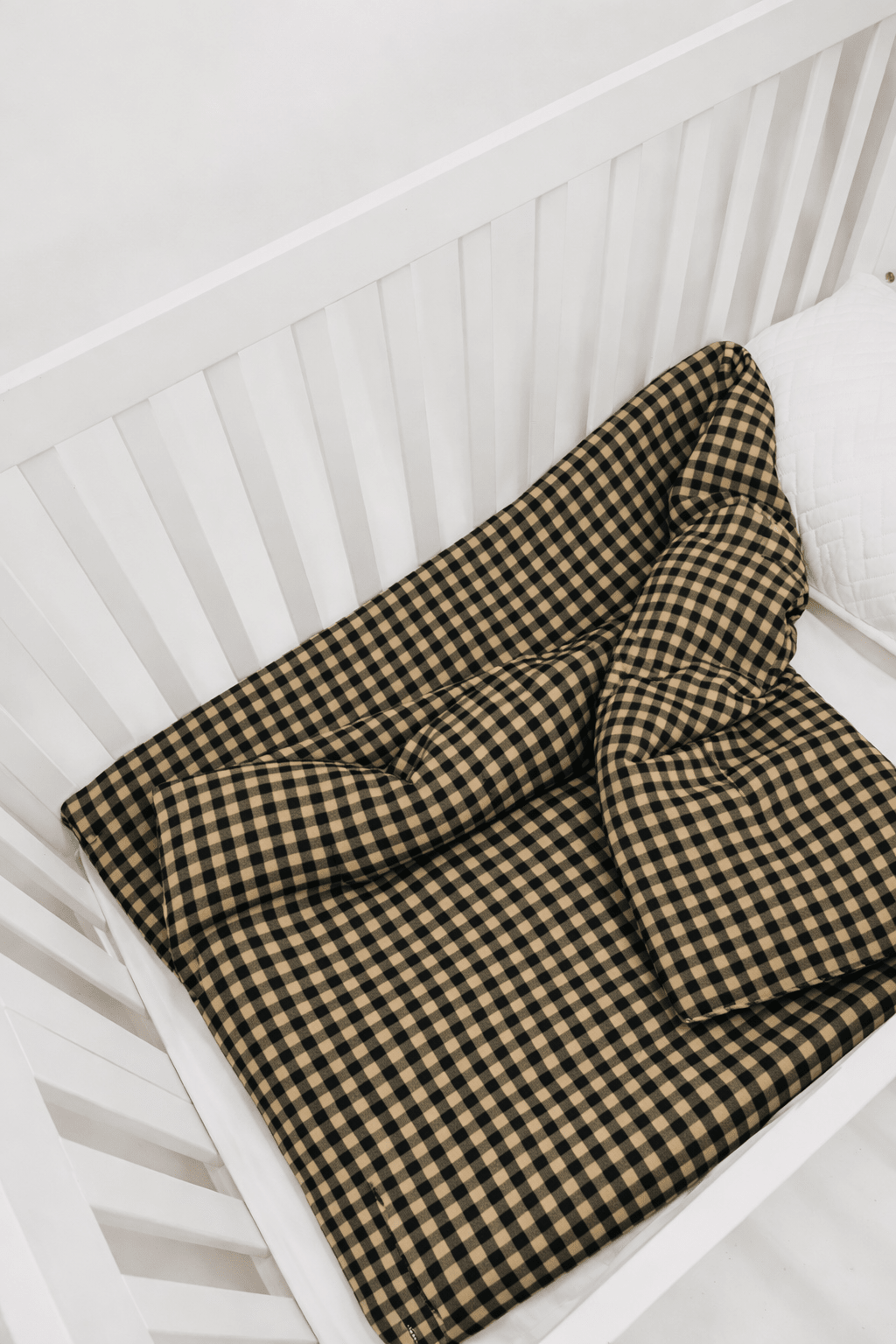 Cookie Brown Gingham Crib Quilted Blanket La Vie Bien Cookie Brown Gingham Crib Quilted Blanket