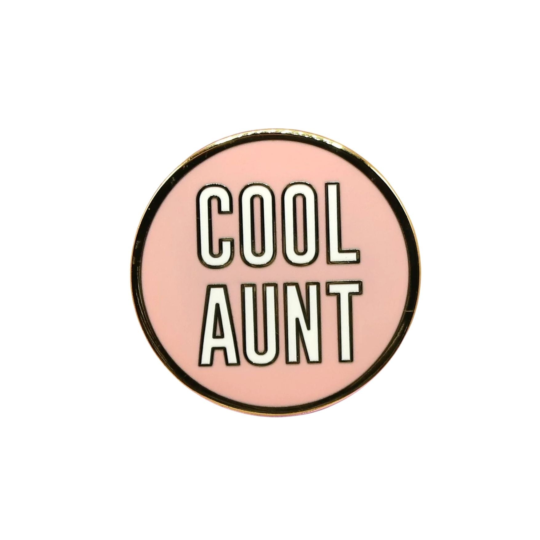 Cool Aunt Brass Lapel Pin in Black or Pink Pins La Vie Bien Cool Aunt Brass Lapel Pin in Black or Pink