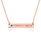 Coordinates Bar Necklace With Birthstone La Vie Bien Coordinates Bar Necklace With Birthstone