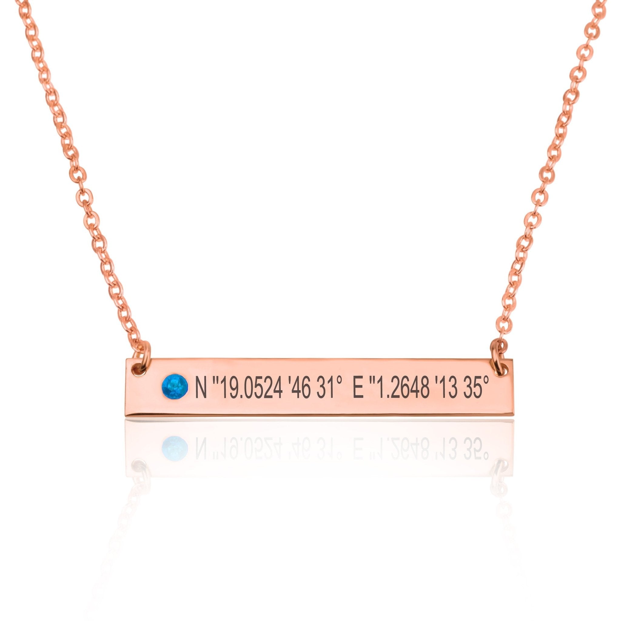 Coordinates Bar Necklace With Birthstone La Vie Bien Coordinates Bar Necklace With Birthstone