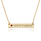Coordinates Bar Necklace With Birthstone La Vie Bien Coordinates Bar Necklace With Birthstone