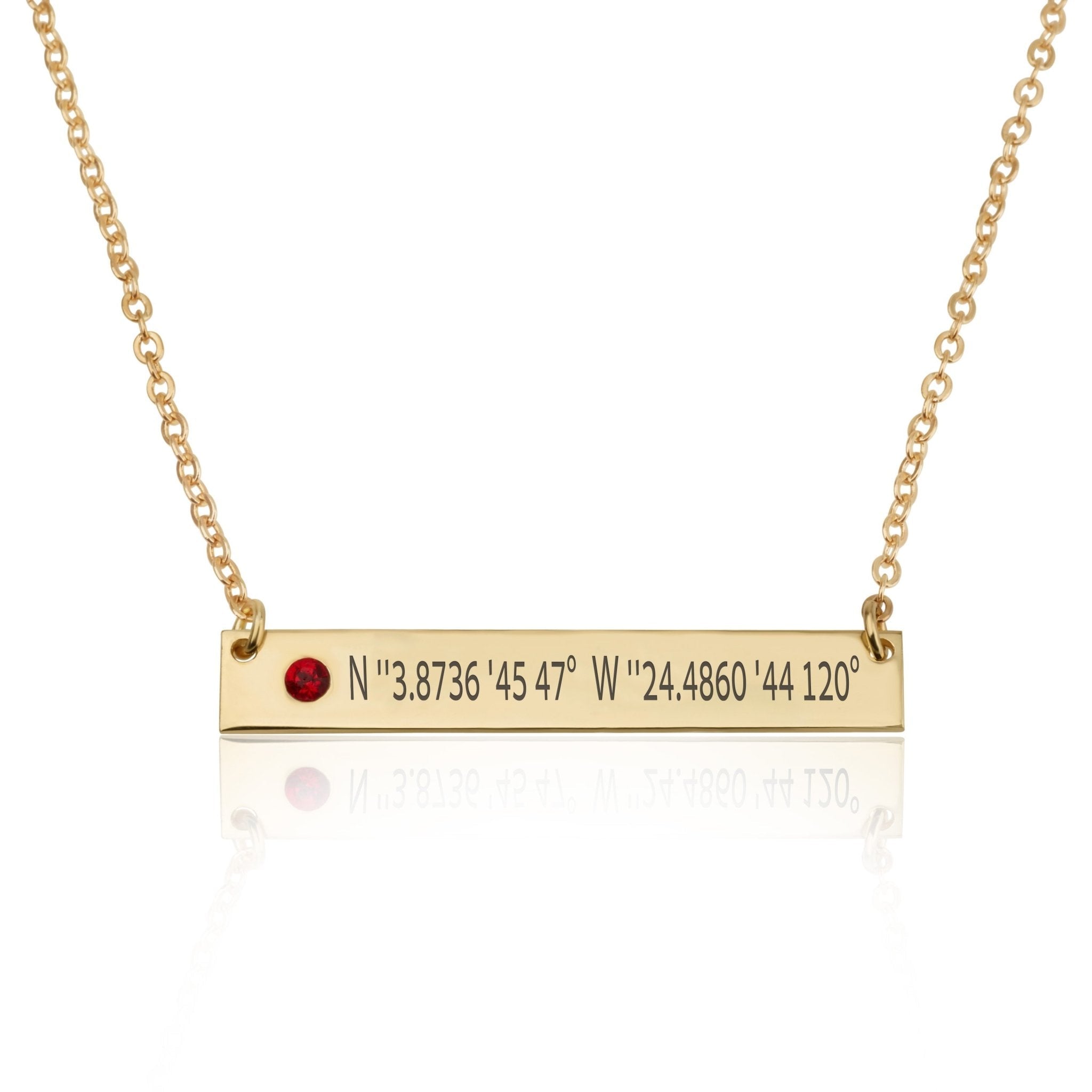 Coordinates Bar Necklace With Birthstone La Vie Bien Coordinates Bar Necklace With Birthstone