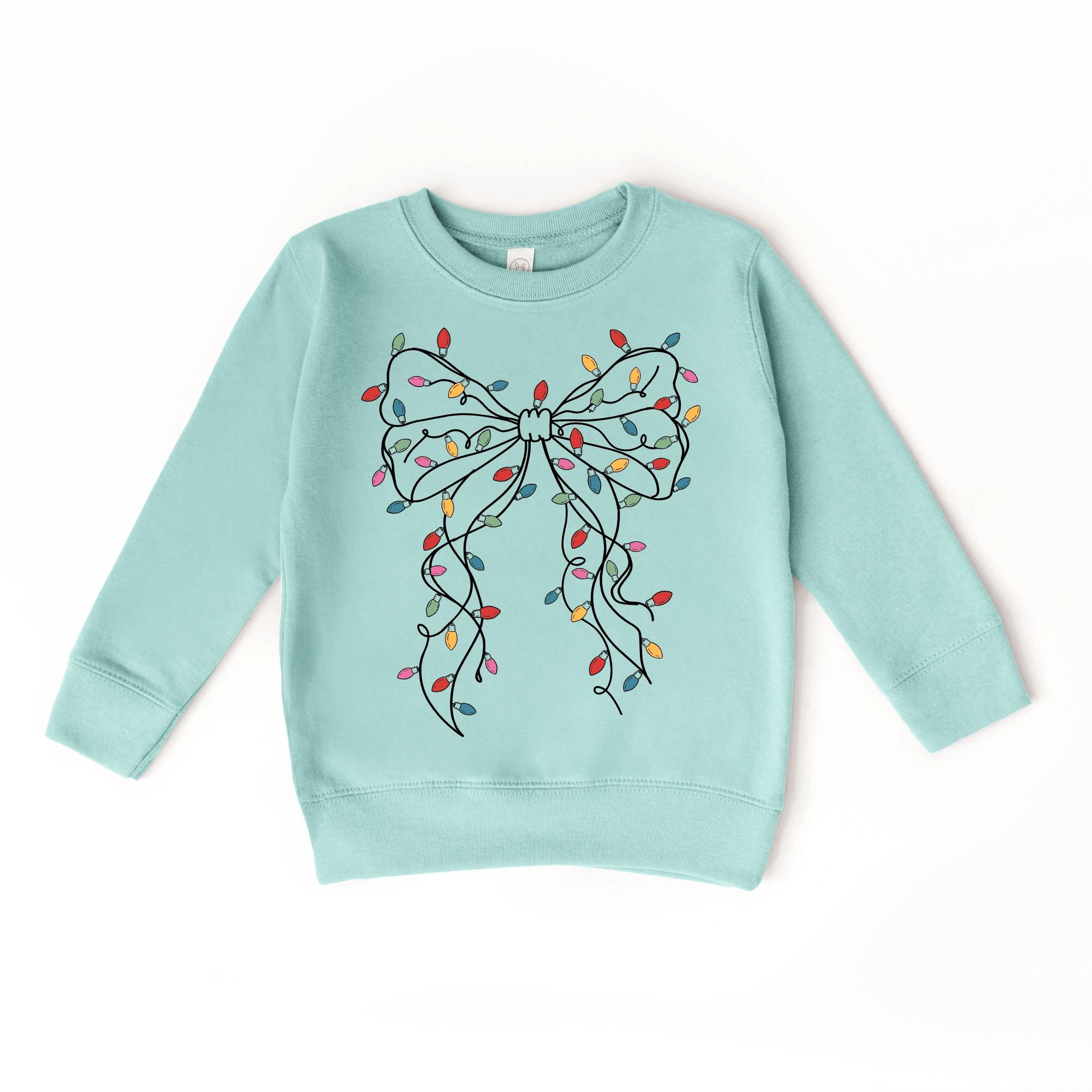 Coquette Bow Christmas Lights toddler and youth Sweater by Benny and Ray Apparel