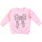 Coquette Bow Christmas Lights toddler and youth Sweater by Benny and Ray Apparel