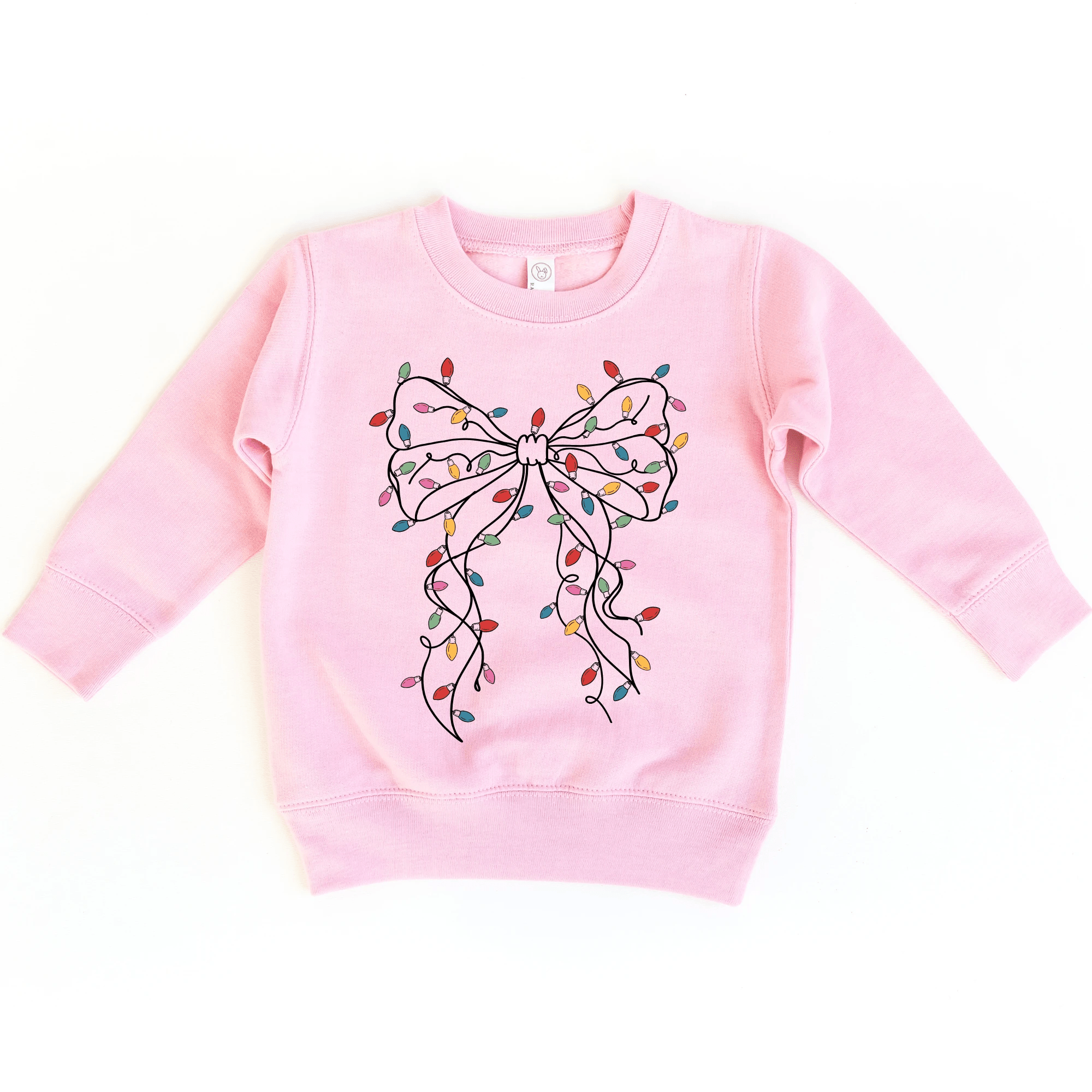 Coquette Bow Christmas Lights toddler and youth Sweater by Benny and Ray Apparel
