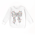 Coquette Bow Christmas Lights toddler and youth Sweater by Benny and Ray Apparel