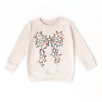 Coquette Bow Christmas Lights toddler and youth Sweater by Benny and Ray Apparel