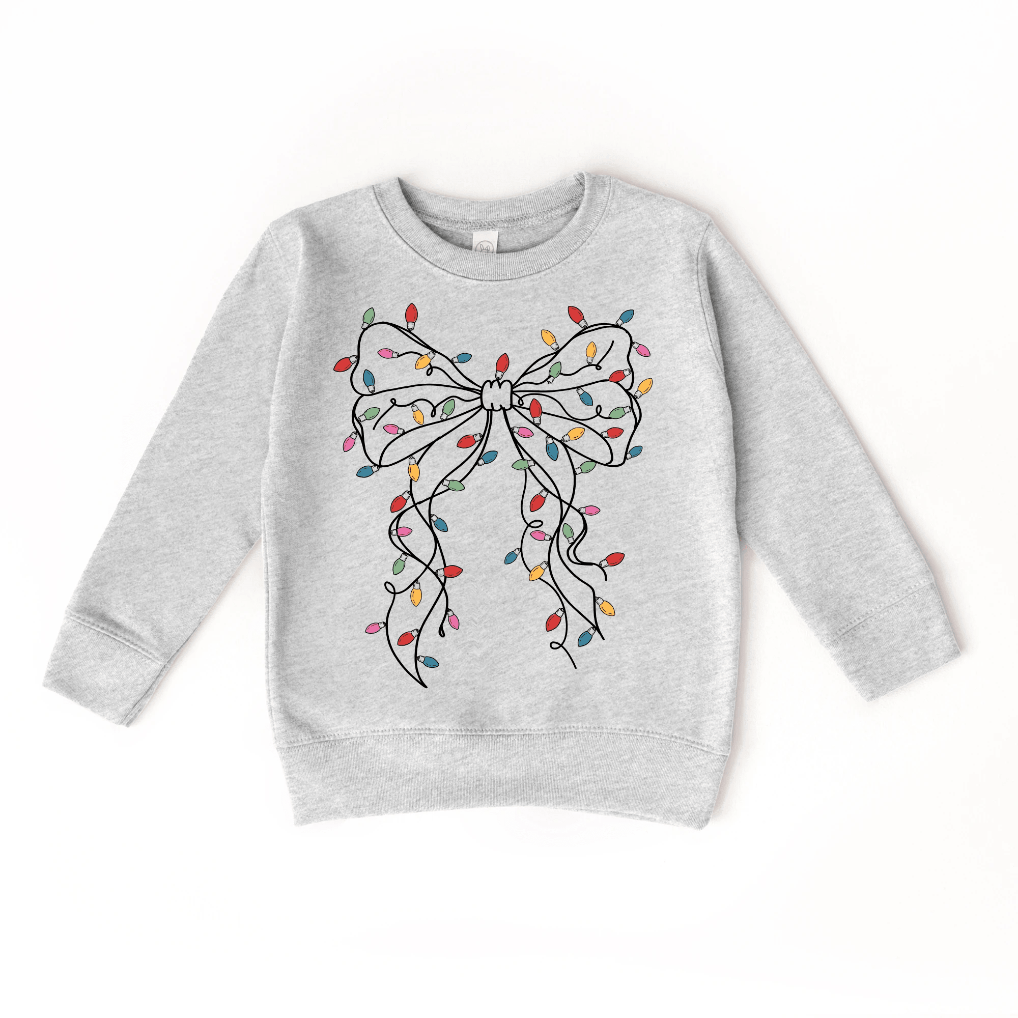 Coquette Bow Christmas Lights toddler and youth Sweater by Benny and Ray Apparel