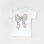 Coquette Bow Christmas Lights toddler and youth Tee by Benny and Ray Apparel