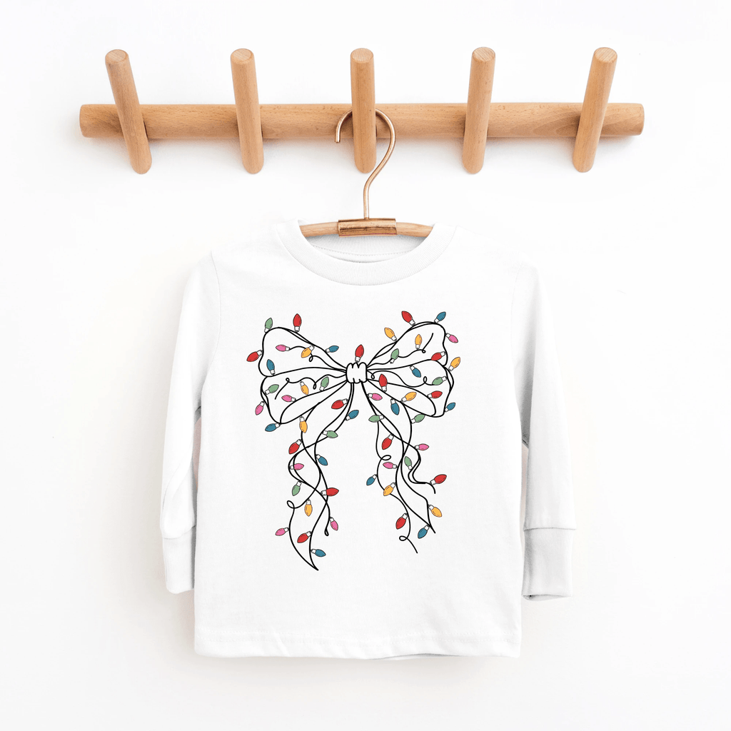 Coquette Bow Christmas Lights toddler and youth Tee by Benny and Ray Apparel