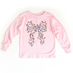Coquette Bow Christmas Lights toddler and youth Tee by Benny and Ray Apparel