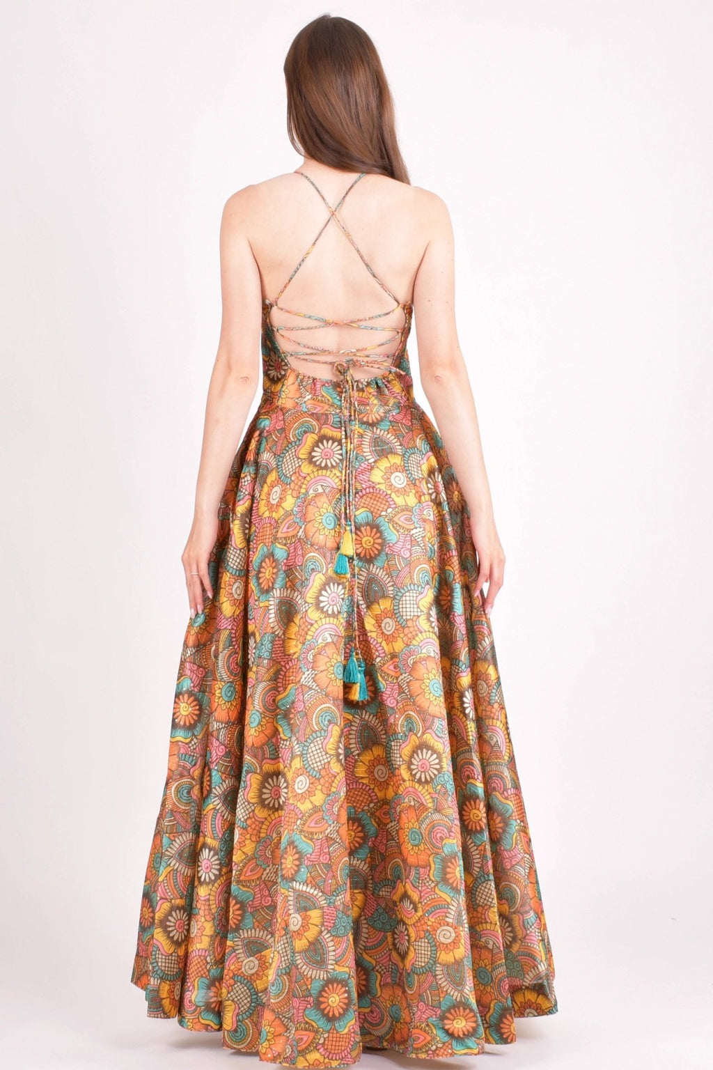 Cora Long Dress with Sequins Work by Raas