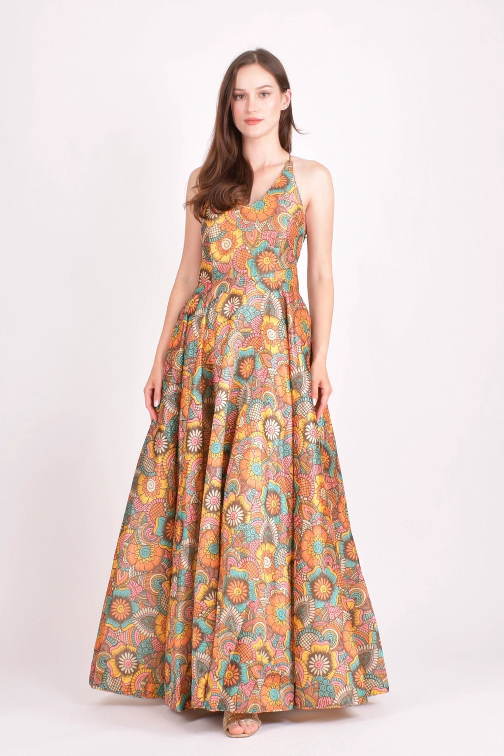 Cora Long Dress with Sequins Work by Raas