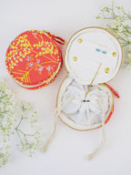 Coral Meadow Flowers Jewelry Pouch by Ash & Rose