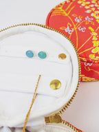 Coral Meadow Flowers Jewelry Pouch by Ash & Rose
