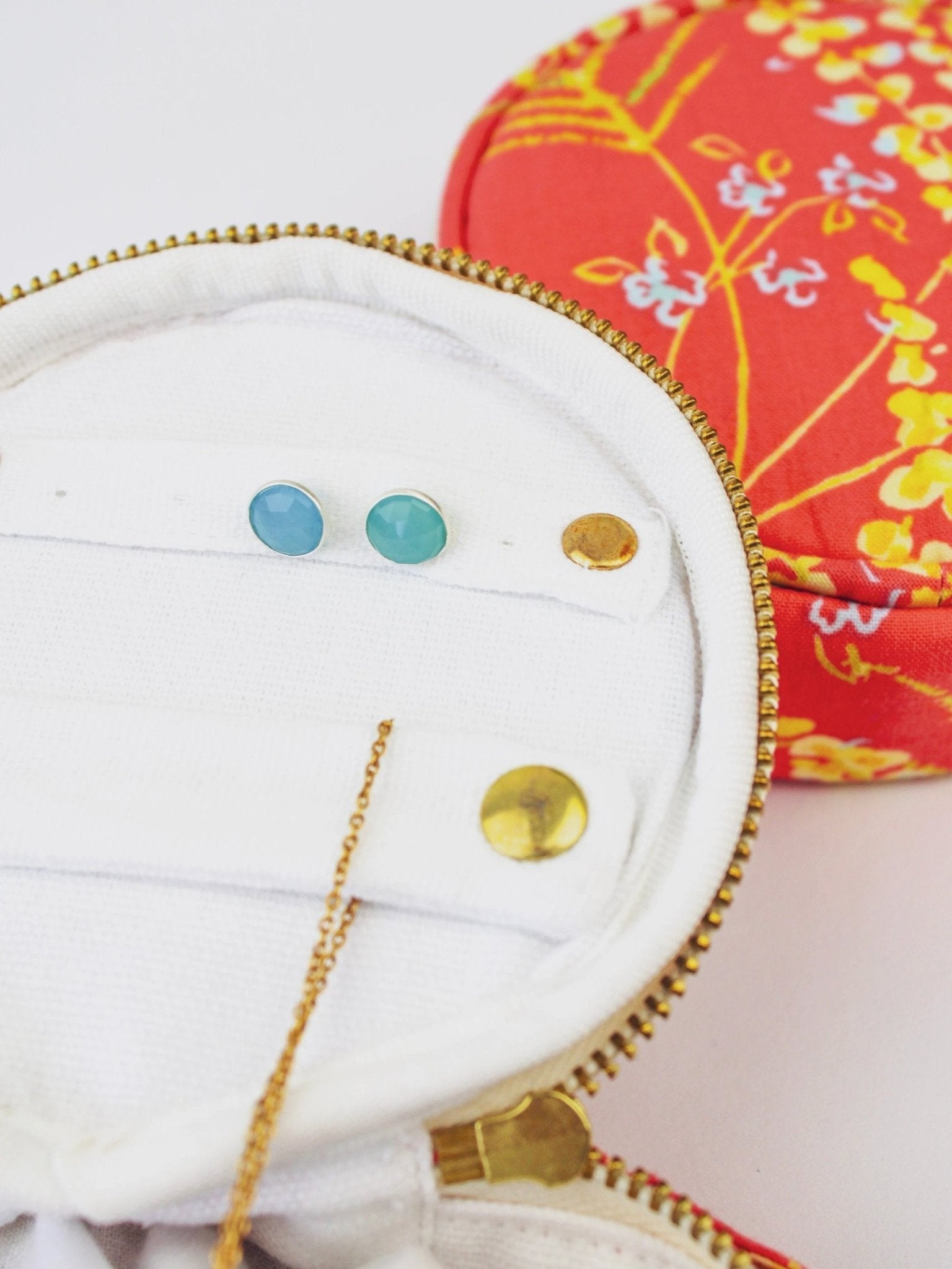 Coral Meadow Flowers Jewelry Pouch by Ash & Rose