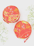 Coral Meadow Flowers Jewelry Pouch by Ash & Rose