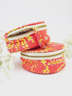 Coral Meadow Flowers Jewelry Pouch by Ash & Rose
