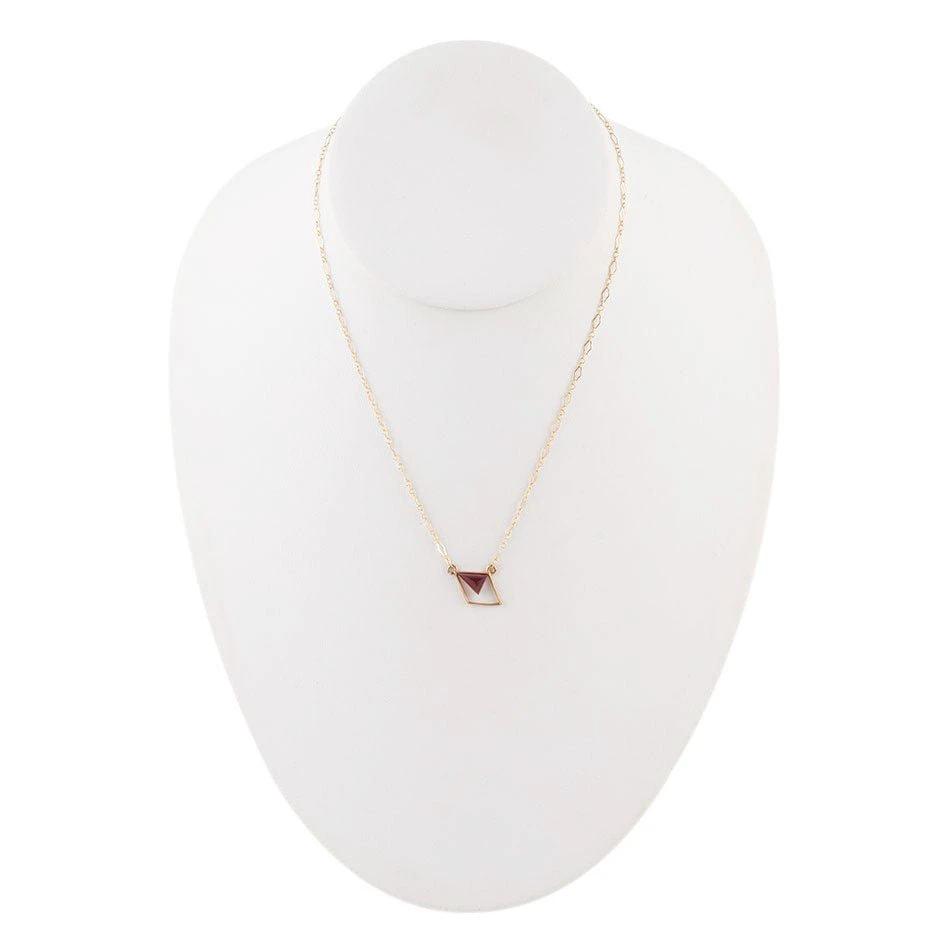 Corundum and Bronze Triangle Necklace by Barse Jewelry