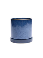 Cosmos Blue 3" Ceramic Plant Pot and Saucer by Ash & Rose