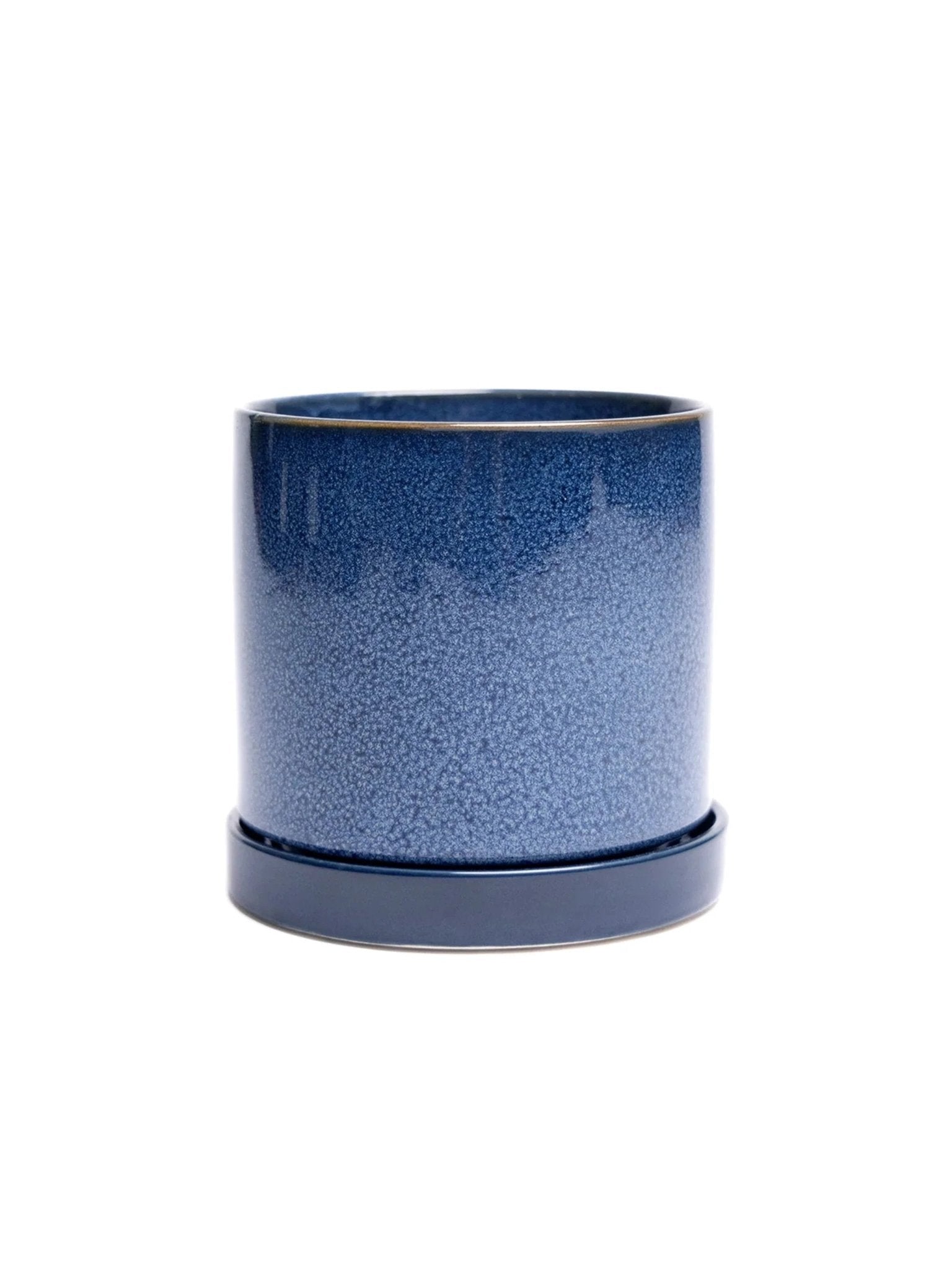 Cosmos Blue 3" Ceramic Plant Pot and Saucer by Ash & Rose