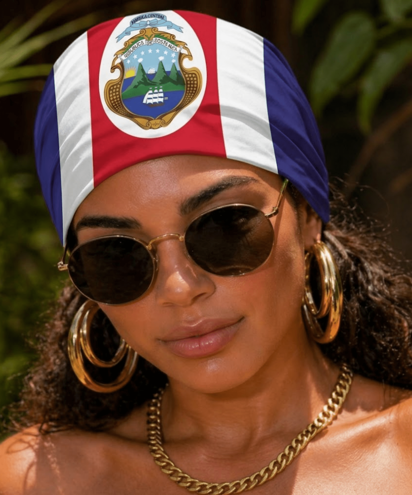 Costa Rica Flag Bandana All-Over Print Bandana La Vie Bien Costa Rica Flag Bandana