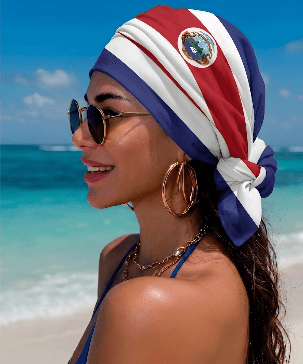 Costa Rica Flag Bandana All-Over Print Bandana La Vie Bien Costa Rica Flag Bandana