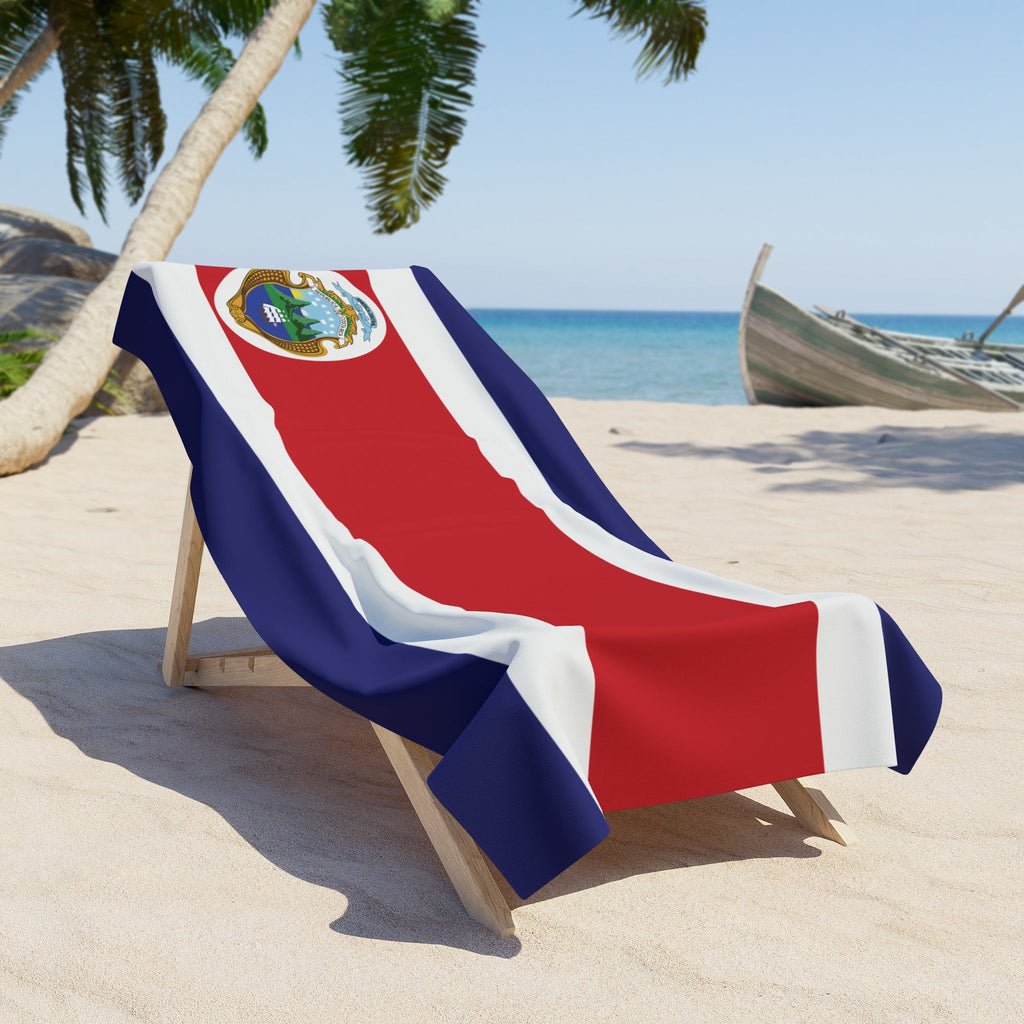 Costa Rica Flag Beach Towel Beach Towel (Generic Brand) La Vie Bien Costa Rica Flag Beach Towel