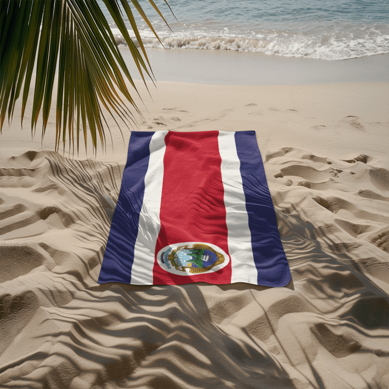 Costa Rica Flag Beach Towel Beach Towel (Generic Brand) La Vie Bien Costa Rica Flag Beach Towel