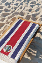 Costa Rica Flag Beach Towel Beach Towel (Generic Brand) La Vie Bien Costa Rica Flag Beach Towel