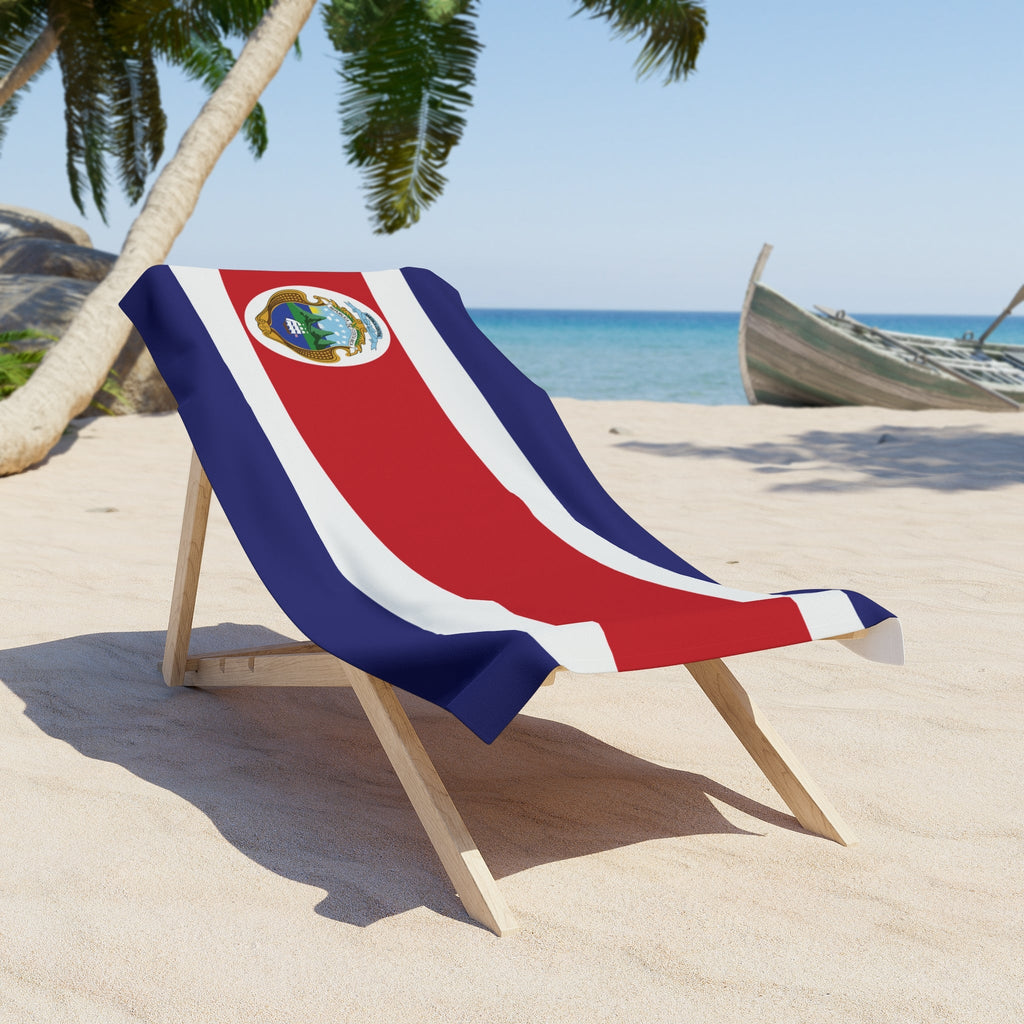 Costa Rica Flag Beach Towel Beach Towel (Generic Brand) La Vie Bien Costa Rica Flag Beach Towel