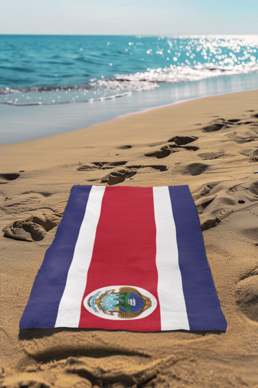 Costa Rica Flag Beach Towel Beach Towel (Generic Brand) La Vie Bien Costa Rica Flag Beach Towel
