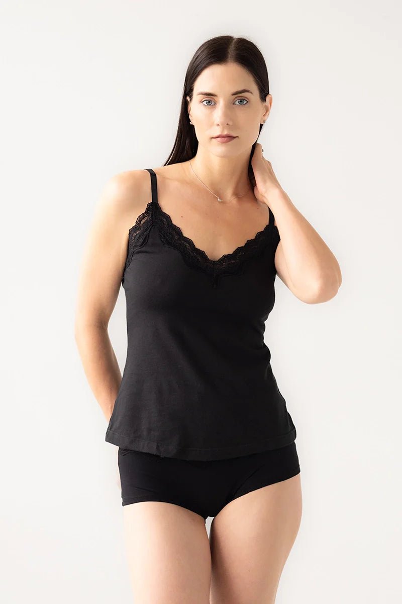 Cotton Camisole with lace trim CAMISOLE La Vie Bien Cotton Camisole with lace trim