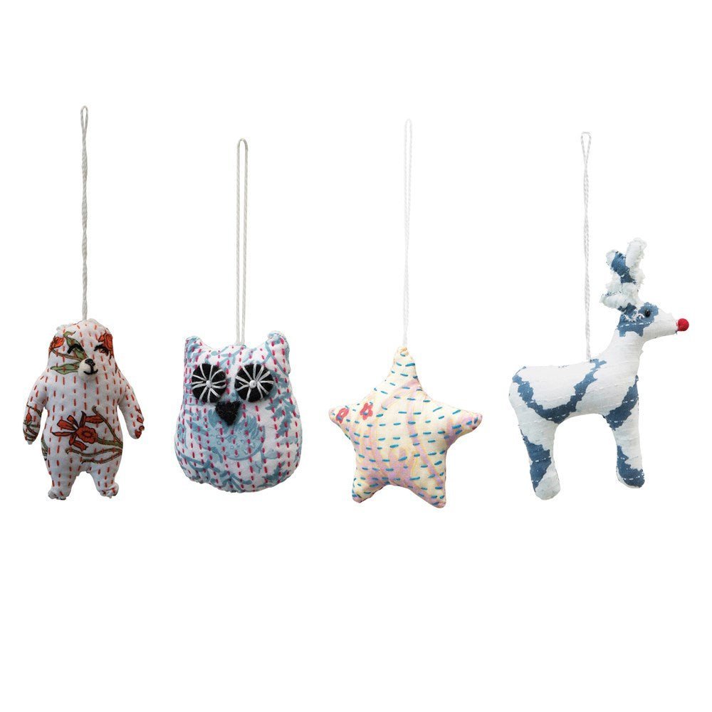 Cotton Kantha Animal Ornament Ornaments La Vie Bien Cotton Kantha Animal Ornament